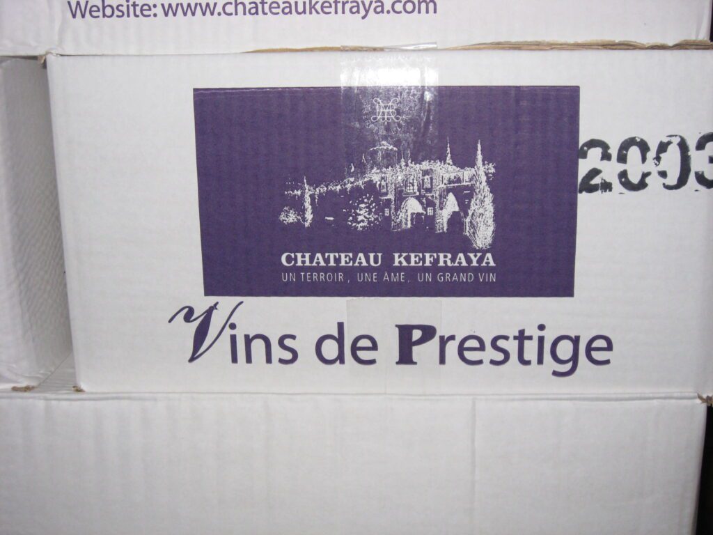 a box of products from Chateau Kefraya