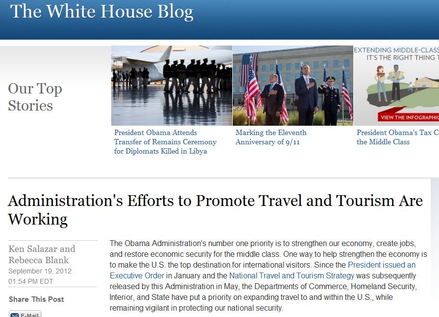 The White House Blog screenshot