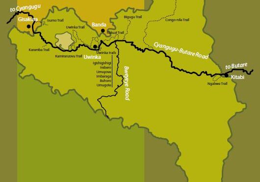 A map of the great divide trail