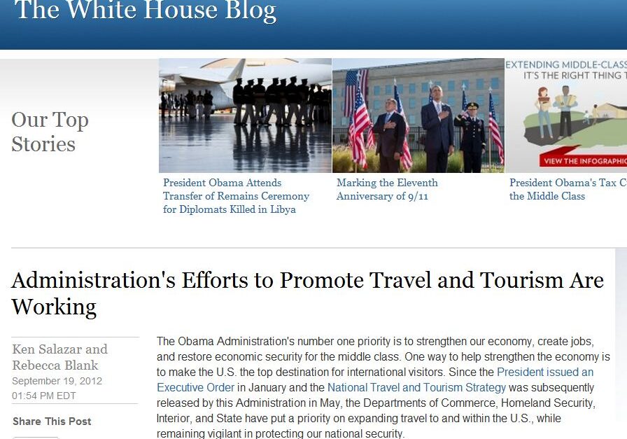 The White House Blog screenshot